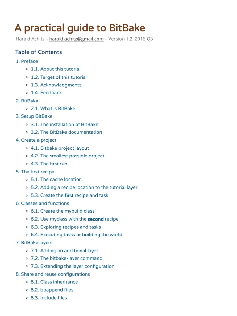 A Practical Guide To BitBake PDF Subroutine Variable