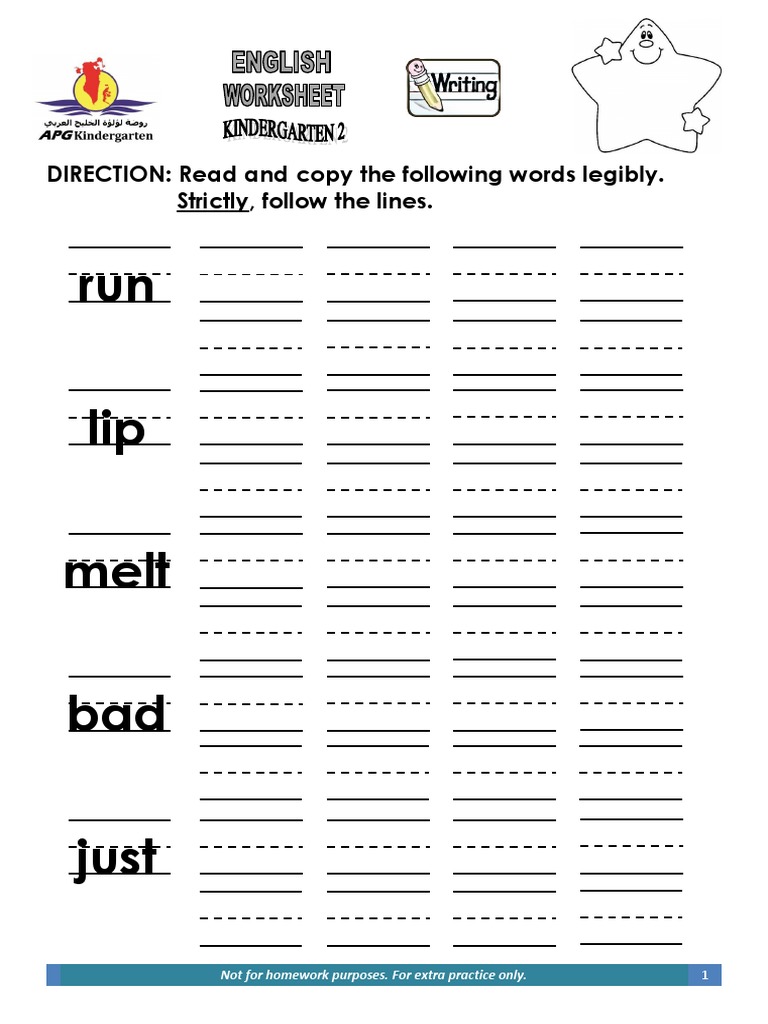 KG2 Practice Writing | PDF