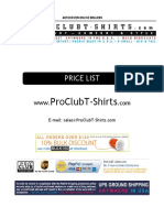 Proclubt-Shirts: Price List