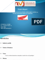 Project Report: A Study On Financial Planning and Forecasting in Honda Motorcompany Limited