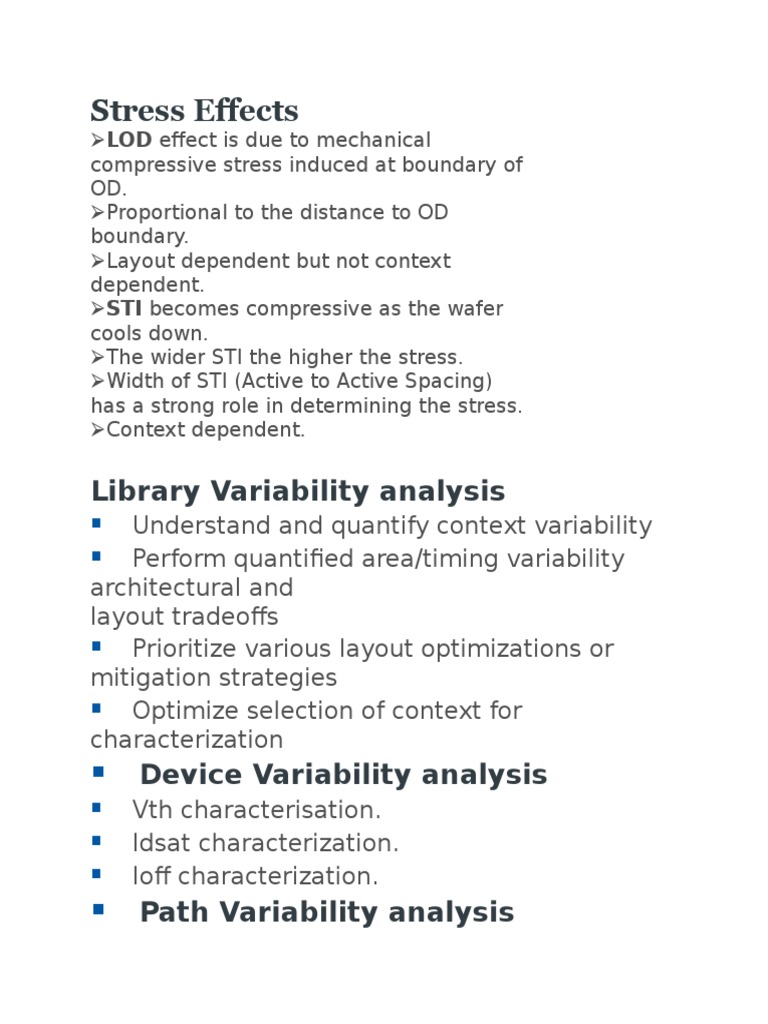 Stress and Variability Analysis in IC Design | PDF | Nature | Teaching ...