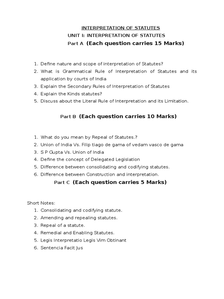 Statutory Interpretation Principles | PDF | Statutory Interpretation ...