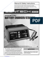Safety instructions and specifications for battery charger