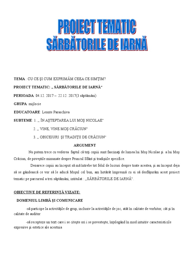 Proiect Tematic | PDF