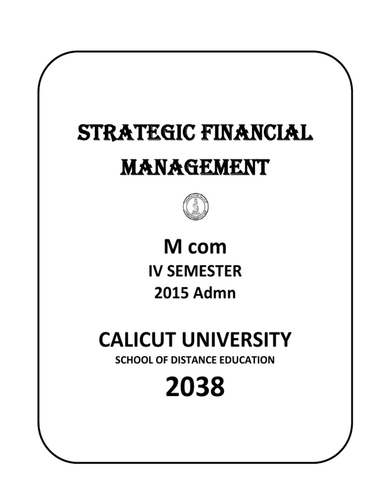 Slm-Strategic Financial Management - 0 PDF | PDF | Cost Of Capital ...