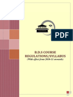 B.D.S Course Regulations/Syllabus: (With Effect From 2010-11 Onwards)