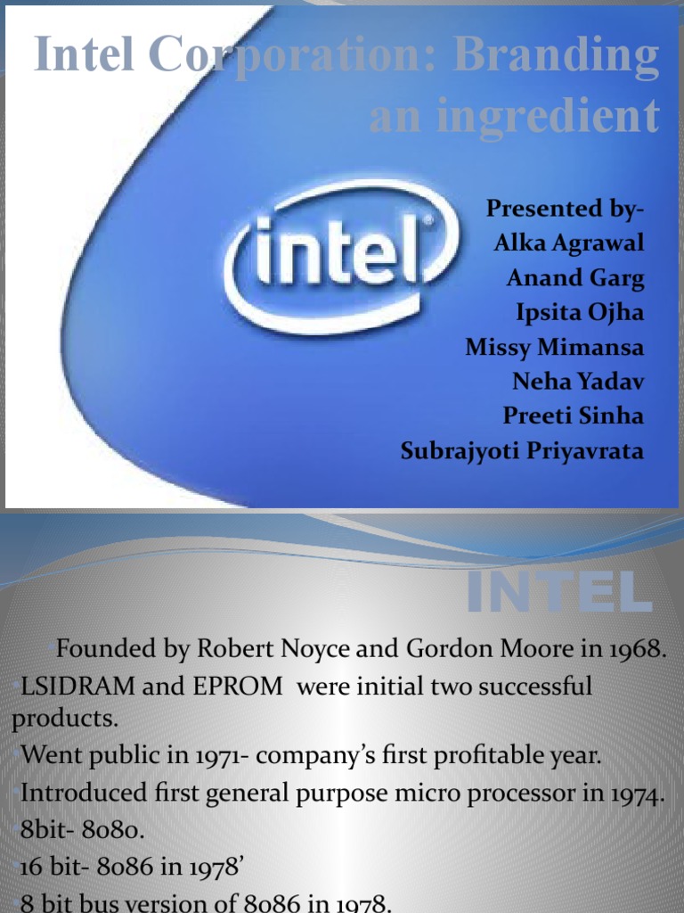 Intel Corporation: Branding An Ingredient | PDF | Intel | Microprocessor