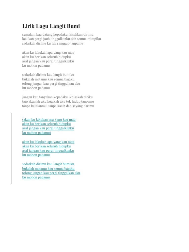 Lirik Lagu Langit Bumi Pdf