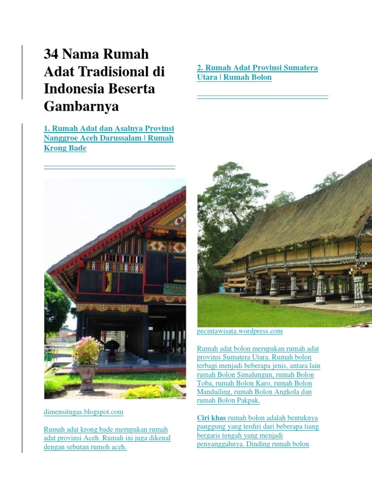 680+ Gambar Rumah Adat Tradisional Beserta Asalnya Gratis Terbaru
