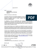 Carta para BANCO WWB