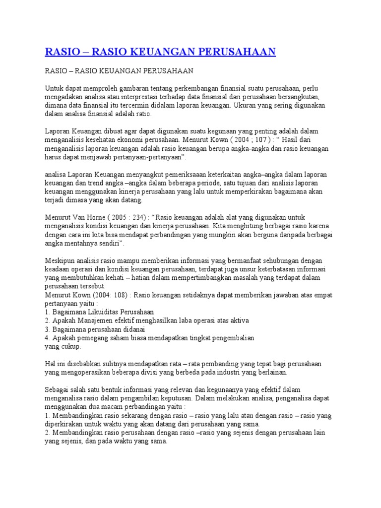 Pertanyaan Tentang Analisis Laporan Keuangan Seputar Laporan