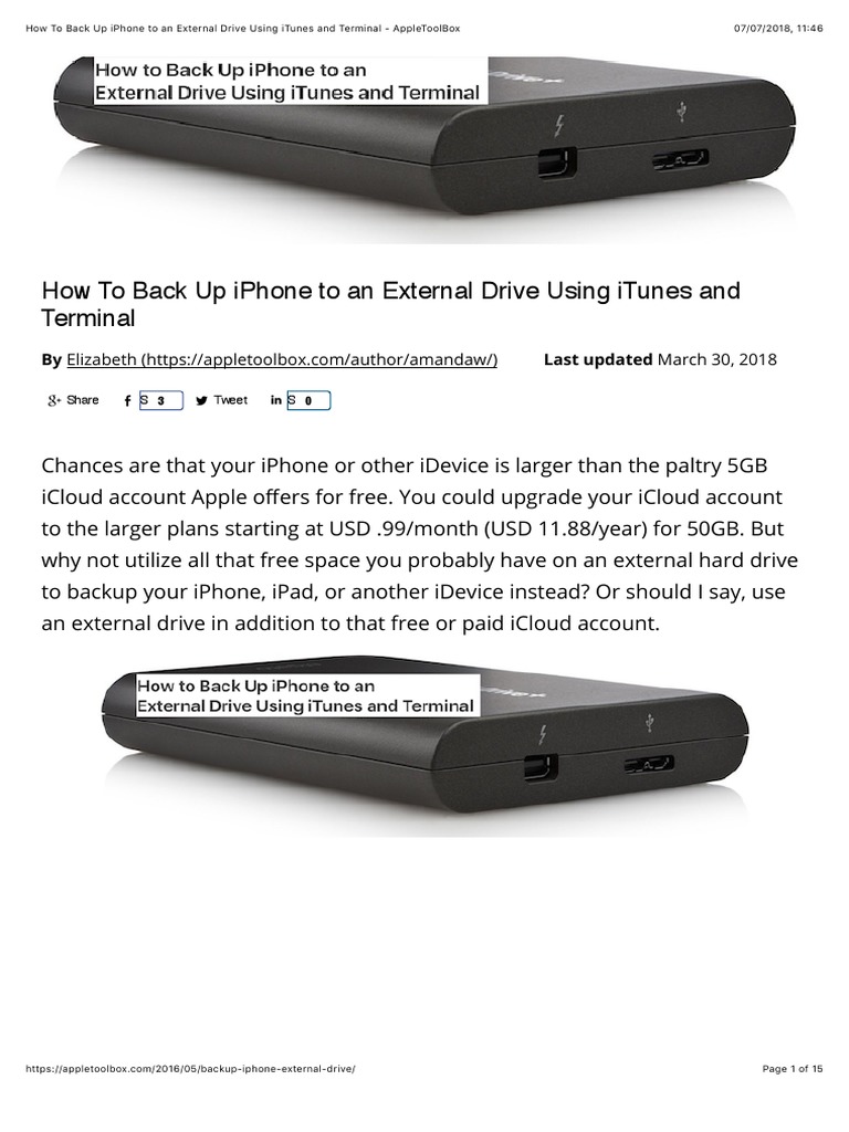 How To Back Up Iphone To An External Drive Using ITunes and Terminal