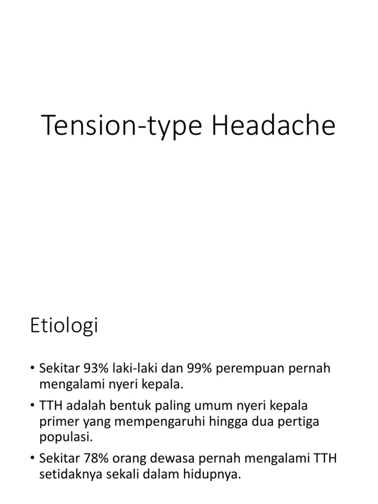 Klasifikasi dan Terapi Tension-Type Headache | PDF