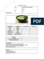 Fichas técnicas de sopas e refeições vegetarianas