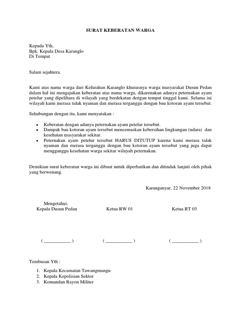 24+ Contoh Surat Keberatan Warga