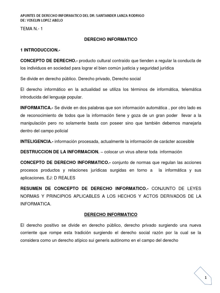Apuntes de Derecho Informatico Completo | PDF | Nombre de dominio ...