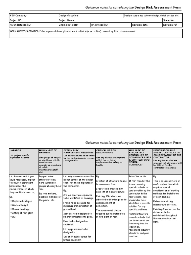 Design Risk Assessment Guidance | PDF | Risk Assessment | Risk