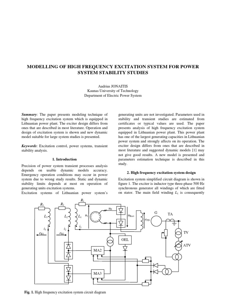 High Frequency Excitation System Model | PDF | Amplifier | Electric ...