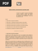 Salário Mínimo, Instrumento de Controlo Social