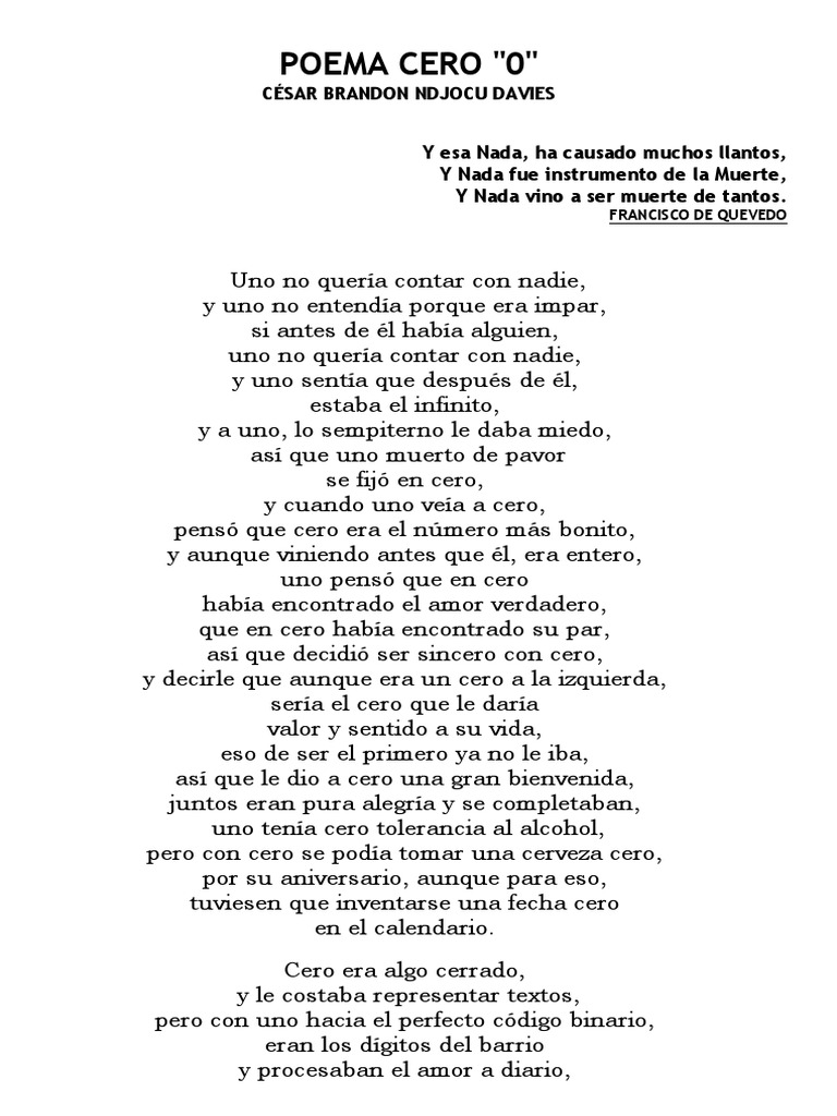 Poema Cero Amor