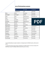 List of Participating Lounges: State City Lounge Terminal