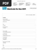 ___ Matrícula 2019 - Inscrição on Line ___ Marina