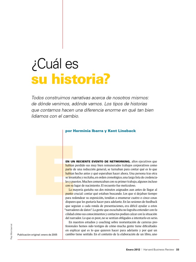 ¿Cuál Es Tu Historia? Por Herminia Ibarra y Kent Lineback | PDF | Toma ...