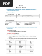 Week 11 Worksheet - Gerunds: Gerund Subject Verb