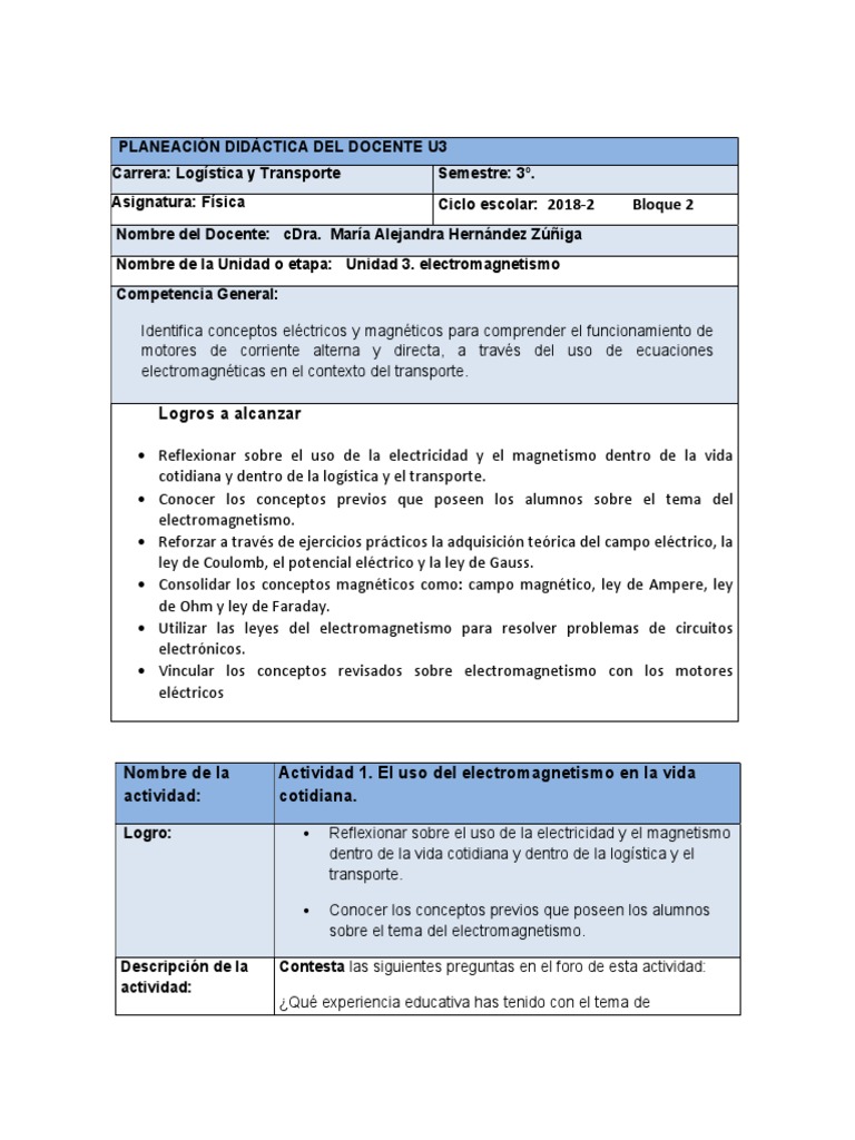 Unidad 3 Actividades | PDF | Electromagnetismo | Campo magnético, image size:768x1024