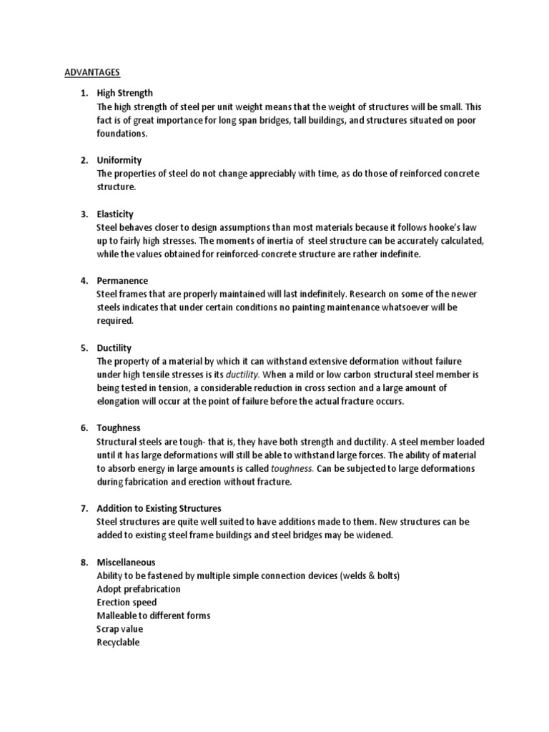 Benefits of High Strength Structural Steel | PDF