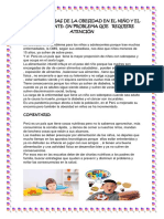 Consecuencias de La Obesidad en El Niño y El Adolescente