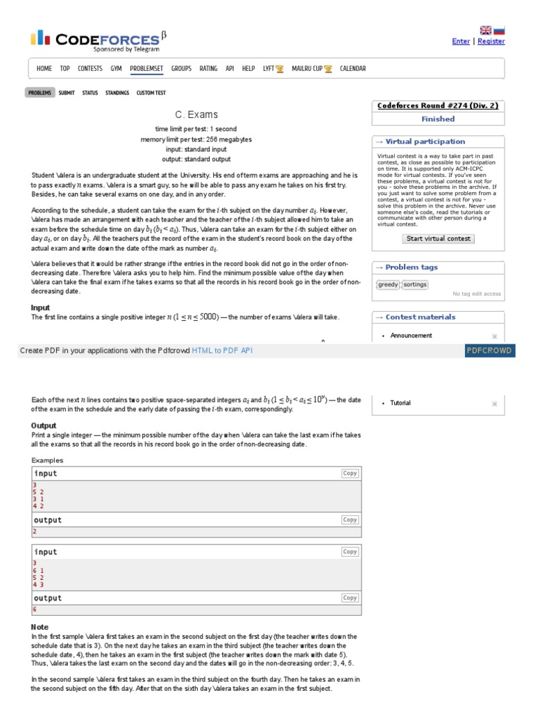 Codeforces Com Problemset Problem 479 C | PDF | Application Software ...
