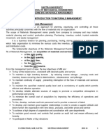 Materials Management Class Notes PDF