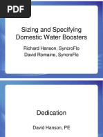 SyncroFlo - Sizing Booster Pumps - Latest Tricks and Trends - 2009 ASPE Technical Symposium