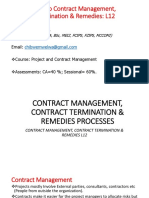 Introduction To Contract Management, Contract Termination & Remedies: L12