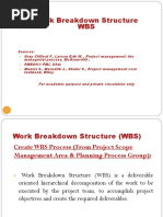 Work Breakdown Structure WBS