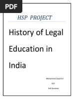 HSP Project: History of Legal Education in India