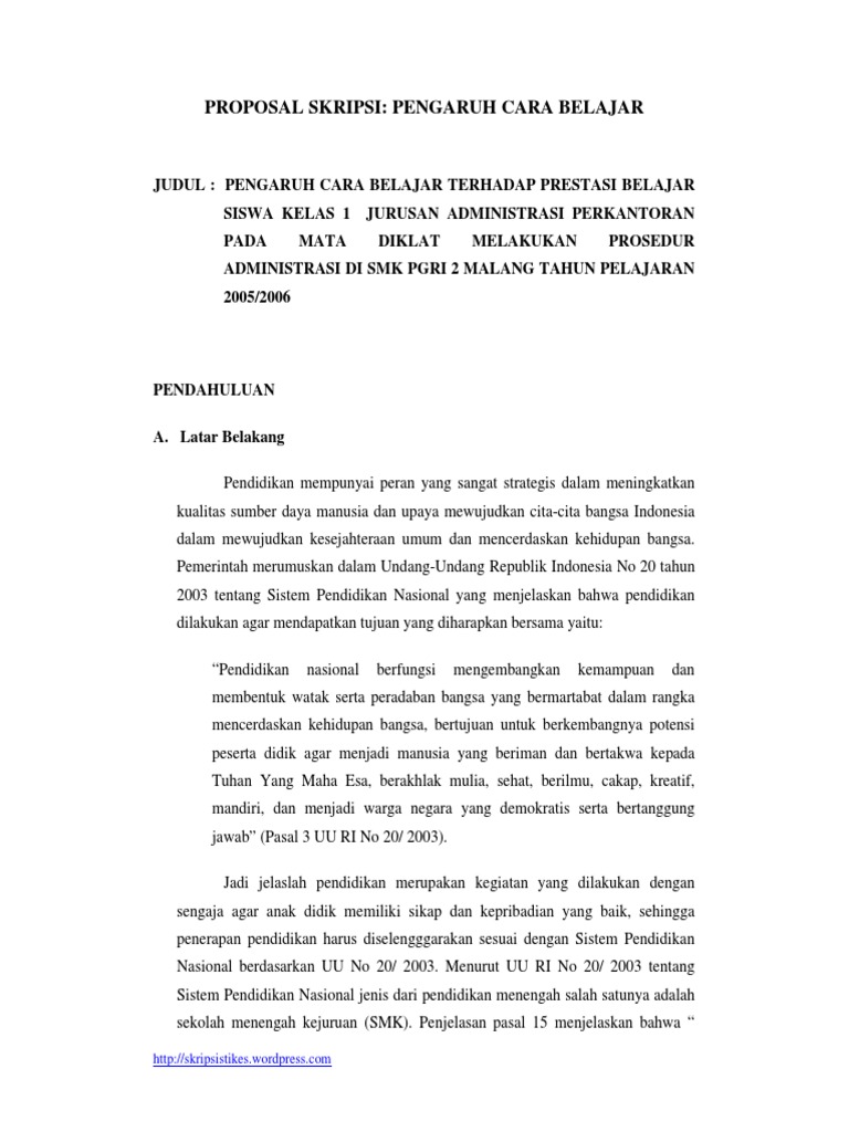  contoh proposal  skripsi pdf