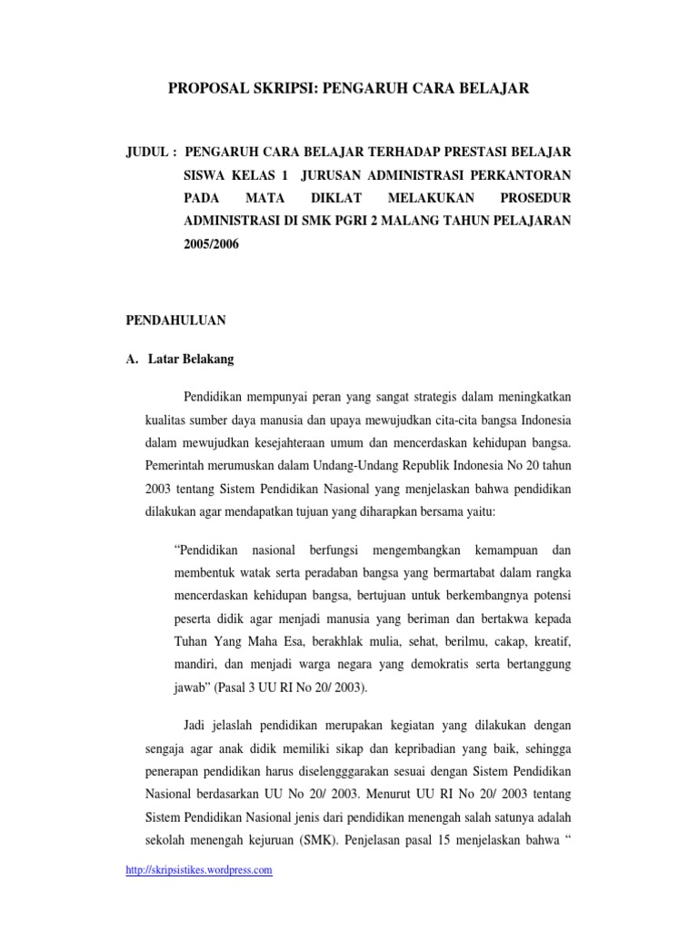 Contoh Proposal Skripsi Pai Tentang Akhlak Pdf