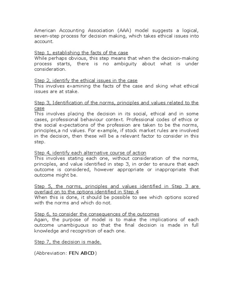 AAA model Decision Making Cognitive Science