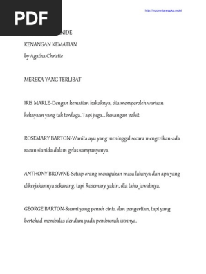 Sparkling Cyanide Kenangan Kematian Pdf
