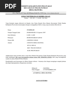 Surat Keterangan Kehilangan Kkdocx