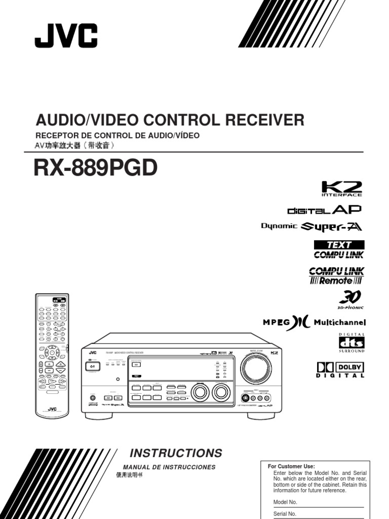 JVC RX-889PGD | PDF | Videocassette Recorder | Telecommunications