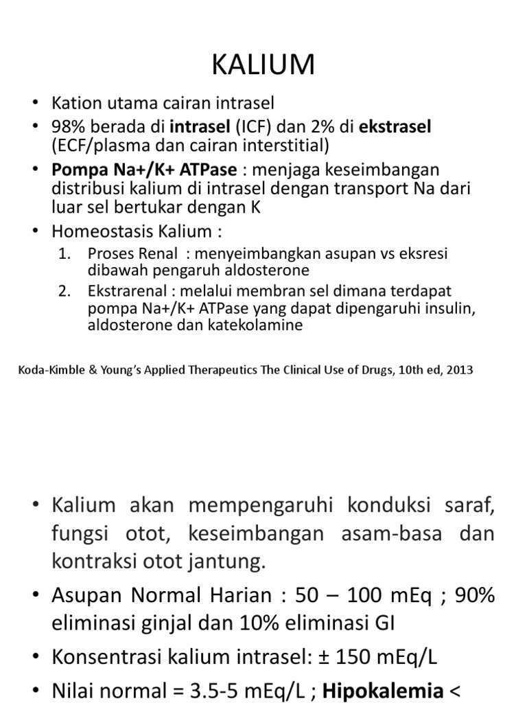 Panduan Kalium untuk Profesional Medis | PDF | Kesehatan Holistik ...