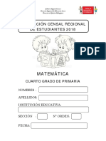 Evaluación Matemática Cuarto Grado