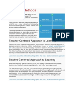 Teaching Methods: Teacher-Centered Approach To Learning