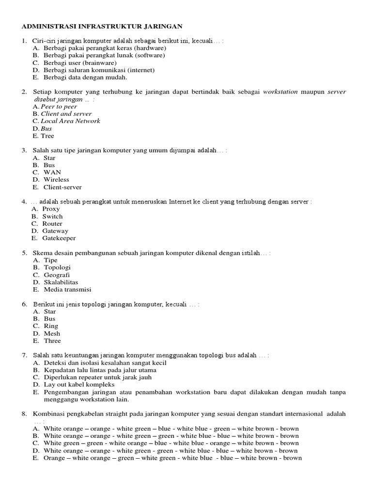 Administrasi Infrastruktur Jaringan Xi Tkj