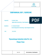 O&M Manual Sop / Guideline: Thyssenkrupp Industries India Pvt. Ltd. Pimpri, Pune
