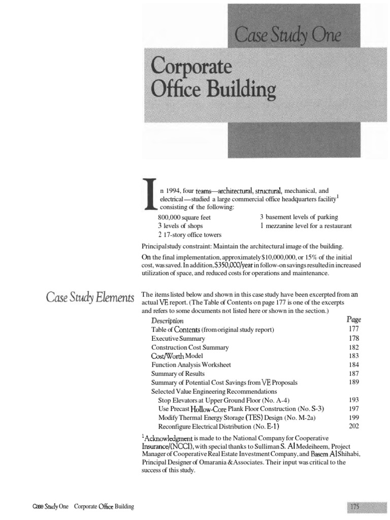 Value Engineering for Office HQ | PDF | Elevator | Basement
