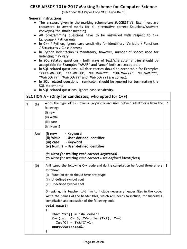 2017 Marking Scheme PDF